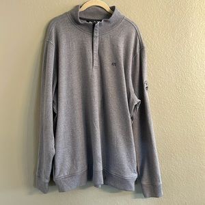 Travis Mathew pullover long sleeve quarter zip sweatshirt XXL blue